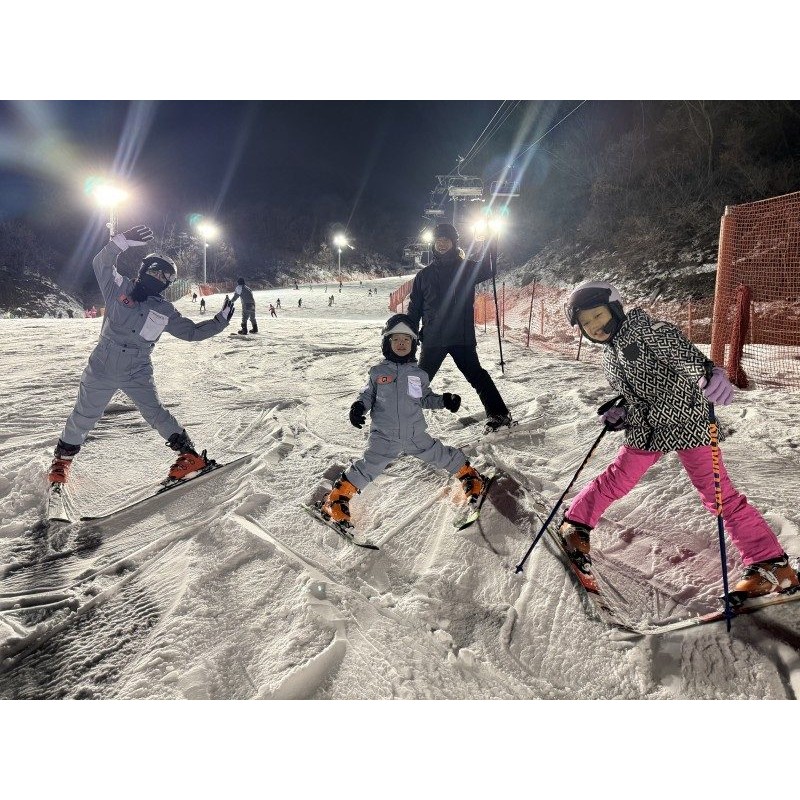 찬아의 기술등급 도전부터 아빠와 막내의 1:1 시즌강습까지, 화목한 4인 가족의 스키장 나들이